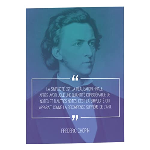 Affiche Chopin de collection avec citation inspirante pour mélomane