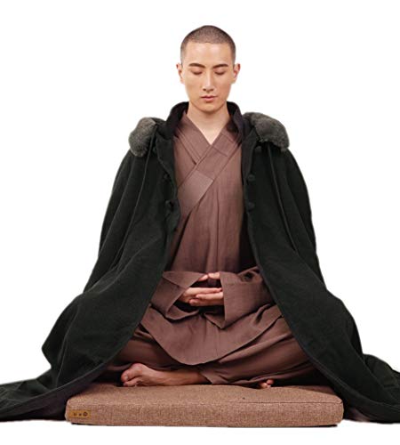 ZanYing Meditation Buddhist Thickened Hooded Cloak Monk Outfit2