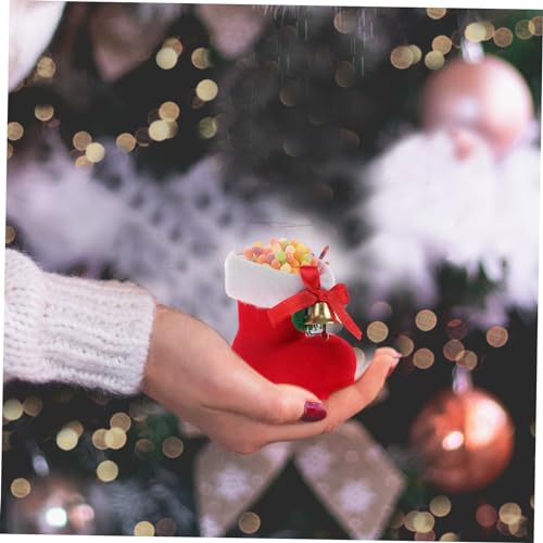 8pcs Christmas Candy Boots Soft Flocking Decor for Boys and Girls Sweets Storage Pendants Adorable Boot Ornaments for Holiday Gifting and Treats3
