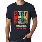 Camiseta Estampada para Hombre Verano De Surf En Mallorca – Summer Time Surf In Mallorca – T-Shirt Vintage Manga Corta Regalo Original Cumpleaños Diseño Gráfico Moda Azul Marino L