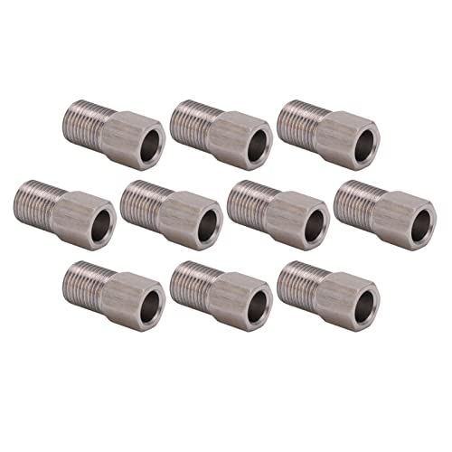 Yuecoom Oil Needle Olive Head, 8mm 10pcs Stainless Steel Hydraulic Disc Brake Olive and Connecting Nut for Bikes Accessories
