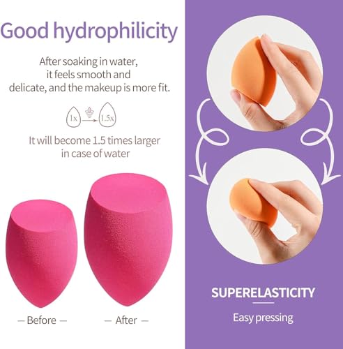 Image of SUNISA Makeup Sponge Blender Set, Multi-Shape Beauty Blending Sponges, 6Pieces