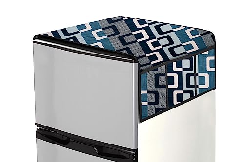 Image of Stylista Refridgerator top Cover Suitable for Samsung RT28C3452S8 /HL, 236 Liter Fridge, Dimension (WXD) 65x111 CM, Lattice Pattern Blue