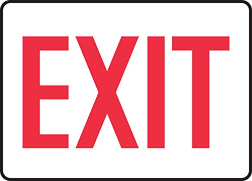 Panneau EXIT Accuform MEXT906XV en vinyle adhésif de 25x35 cm pour signalisation