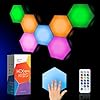 Emberela HEXlights Sensory Lights for Kids – 7pk Touch Hexagon Lights, Remote Controlled Light Tiles – Autism-Friendly Tap Tap Wall Lights for Sensory Room – Table Stand Included