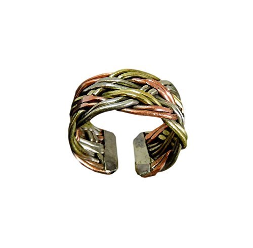 Handmade Twisted Three Metal Medicine/Healing Ring From Nepal