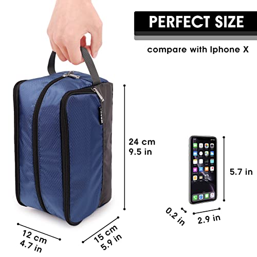 Image of WANDF Travel Toiletry Bag for Men, Small Dopp Kit for Toiletries | Water-Resistant Fabric, Travel Bag for Toiletries, Compact Storage, Shaving Accessories, Weekend Trips