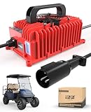 10L0L Golf Cart Battery Charger 15A 48V for Club Car DS/Precedent 3-Pin Round Plug, IP68, Smart Technology Golf Cart Battery Charger, Trickle Charge (RED)