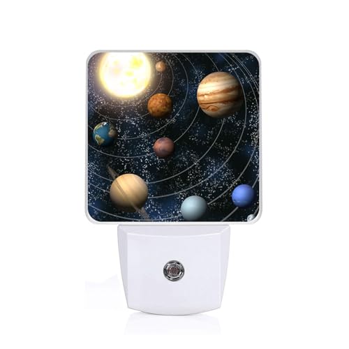 Image of Planet Night Light,Space Nightlight Plug into Wall,LED Lamp,Suitable for Bedrooms,Kitchens,Toilets,Etc.Auto Sensor Dusk to Dawn,Energy-Saving