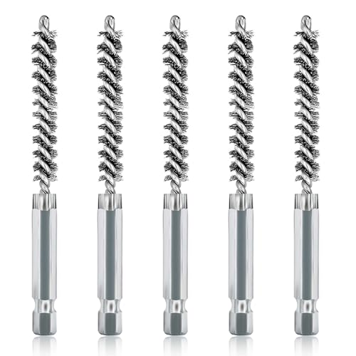 Image of 5Pcs 5 /16 inch Stainless Steel Wire Bore Brush for Power Drill Cleaning