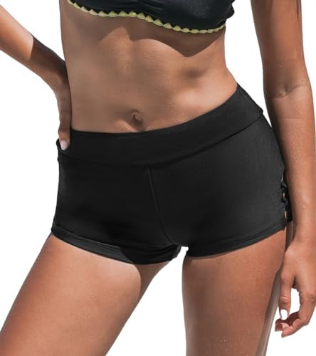 CUPSHE Womenโs Bikini Bottom Swim Shorts High Waisted Lowest Cut Legs Retro CUPSHE Womenโs Bikini Bottom Swim Shorts High Waisted Lowest Cut Legs Retro