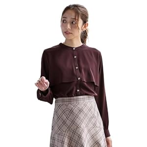 [ハニーズ] トップス 大きいサイズ オフィス きれいめ 再生ポリエステル 無地 ドレープ レディース ケープ風ブラウス 6730610102