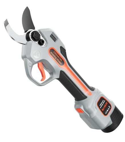 uoeos Electric Pruning Shears for Gardening,Garden Shears Brushless Trimming Branch Cutter 0.5 Second Shear Speed 0.9-1.5'Cutting Diameter,Pruning Shears with 6000 Cuts of 2 Rechargeable Battery
