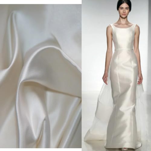 Tissu satin pure soie 21 momme 137 cm de large au mètre pour robe de mariée