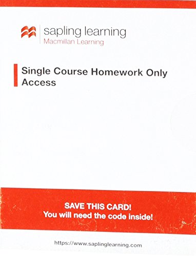 Sapling Homework-Only for Introductory Chemistry (Single-Term Access)