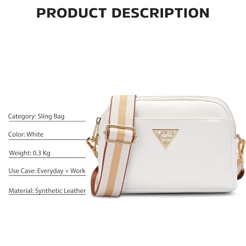 Image of Lavie Signature Women's Homer Horizontal 3C Crossbody Sling Bag | Stylish Shoulder Bag | Ladies Purse Handbag | Gift for Women
