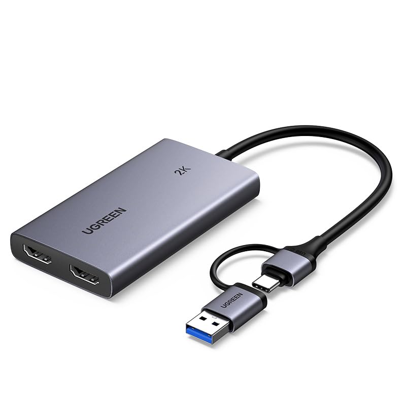 UGREEN 2K@30Hz HDMI Video Capture Card USB 3.0 4K@30Hz Passthrough Full HD 1080P 60FPS with Low Latency for Streaming Gaming, Recording, Compatible with Switch, PS5, Xbox, PC, Mac, Phone
