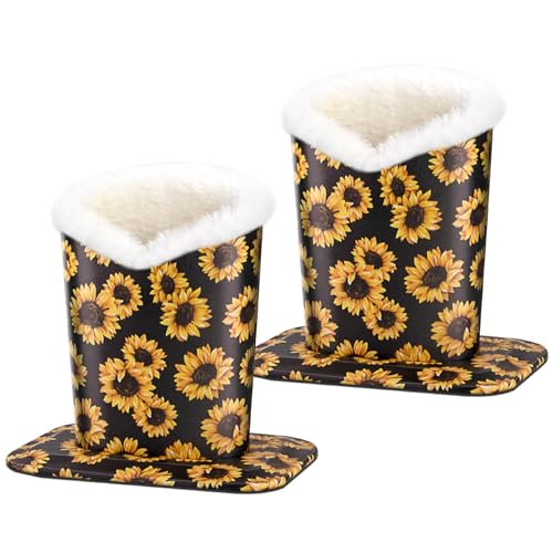 Image of Pack of 2 Plush Lined Eyeglasses Holder Stand Protective Glasses Case For Desks Or Nightstands