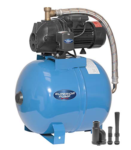 Superior Pump 94513 1/2 HP Cast Iron Shallow Well Jet Pump Kit, 50L Tank, Black