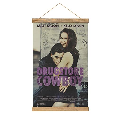 Perchas magnéticas de pergamino de droguería de vaquero de película póster DIY pared tela decoración colgante pinturas marco kit soporte para sala de estar