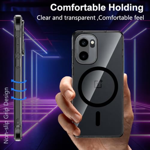 Image of Elzzi Anti Scratch Semi Translucent Cover for Oneplus 15R Case, Premium PC + TPU Magnetic Phone Cases Drop Proof, Compatible with Magsafe Slim Never Yellowing Shockproof