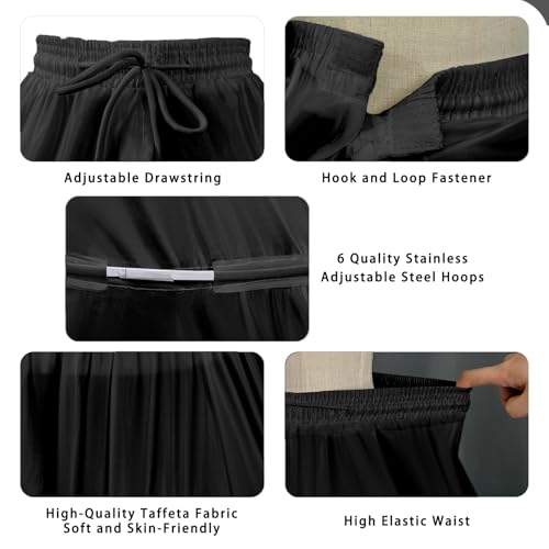 Image of Women Crinoline Petticoat 6 Hoop Skirt Full A-Line Slips Long Underskirt for Wedding Bridal Dress Ball Gown