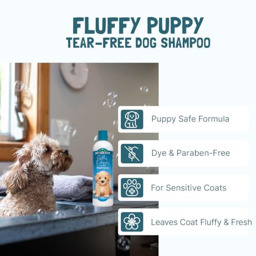 Image of Bio-Groom Dog Shampoo and Conditioner Set - Tearless Shampoo for Dogs, Puppies & Cats, Moisturizing Conditioner for Dry Skin - Silk Conditioning Creme Rinse & Tear Free Shampoo, 12 Fl Oz Each (1 Set)