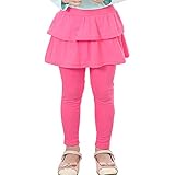 RieKet Girls School Uniform Pants Warm Stretchy Athletic Leggings with Skirt 2-14 Years Rose 7-8 Years