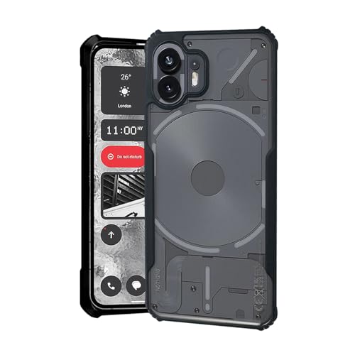 Image of AIBEX Crystal Clear Back Cover Case for Nothing Phone 2 | 360 Degree Protection | Shock Proof Design | Transparent Back Cover Case (PC & TPU, Black Bumper)