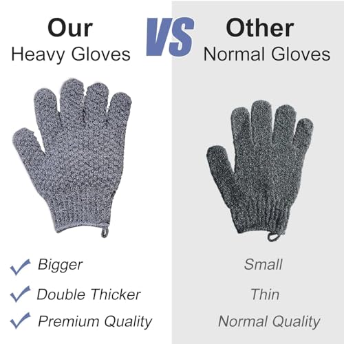 Image of CVNDKN 1 Pair Exfoliating Gloves,Shower Glove for Women Men,Wash Gloves for Shower,Deep Cleansing Exfoliating Mitt Bath Glove Wash Dead Skin Remover Exfoliate Body Scrubber (Sky Blue)