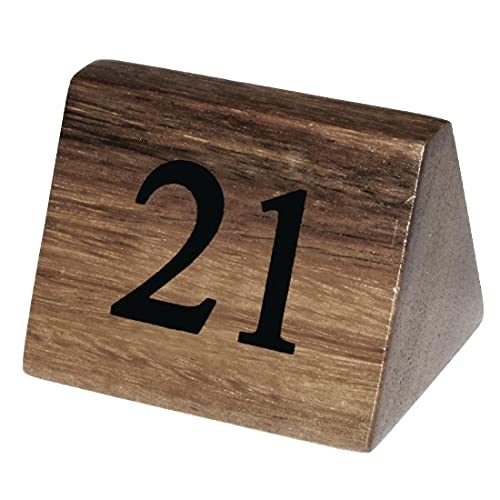 Wooden Table Number Signs Nos 21-30 Decoration Restaurant Wood 10pc