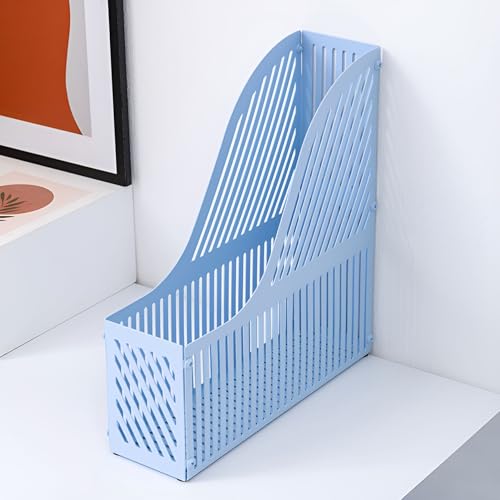 Image of oddpod Set of 4 - Metal Desk Accessories Organizer - Magazine File Holder, Sticky Note Holder, Pen & Pencil Stand, Tape Dispenser /Desktop Storage Organizer For Office, Home & School (PastelBlue)