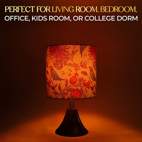 Image of Lexton Birds Printed Shades Wooden Base Table Lamp for Bedroom, Bedside Table Lamp for Living Room, Home Decor Items to give Decent Look in Your House - (Pack of 1)