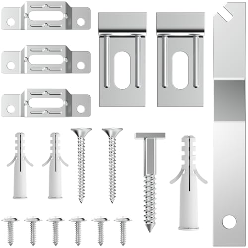Image of Security Hanging Kits with T-Head Screws-25 Packs -Security Picture Hangers for Cleats Kits,Complete T-Lock Security Hanger Set for Wood & Metal Frames,Anti-Theft Security Lock Picture Hangers