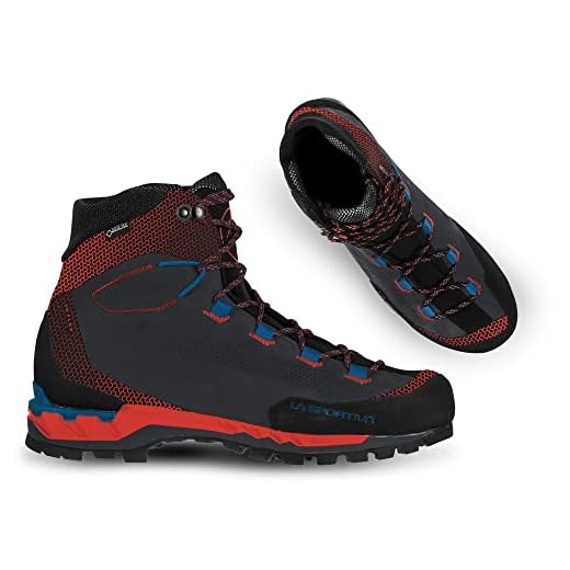 La Sportiva Trango Tech Leather GTX, Botas de montaña Hombre, Carbon/Goji, 41 EU