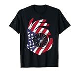 patinete monociclo balance scooter con manillar Bicicleta de montaña con signos de mano, bandera de Estados Unidos, estrellas y rayas, bandera para ciclistas patriotas, para monociclo o triciclo