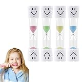 4er-Set Sanduhren für Kinder Zähneputzen, 3-Minuten-Zahnputzuhr mit lächelndem Zahn-Design – Buntes Zahnputz-Timer-Set für Kinderzahnhygiene, Lernhilfe & Zeitmanagement (Blau, Rosa, Gelb, Grün)