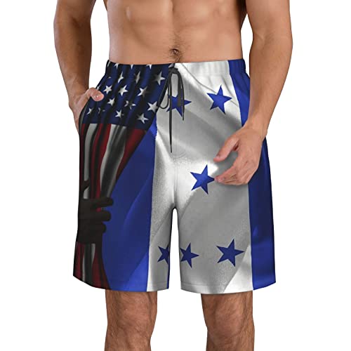 Mexico Flag Men's Swim Trunks Quick Dry Swimming Trunks Beach Shorts with Mesh Lining—20