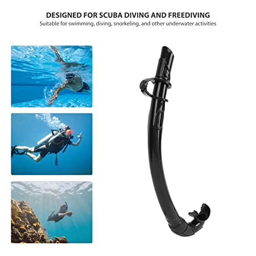 ZAWELIYO Diving Snorkel PVC Breath Tube Comfortable Freediving Snorkel with Comfortable Mouthpiece for Diving (Black) - Image 3