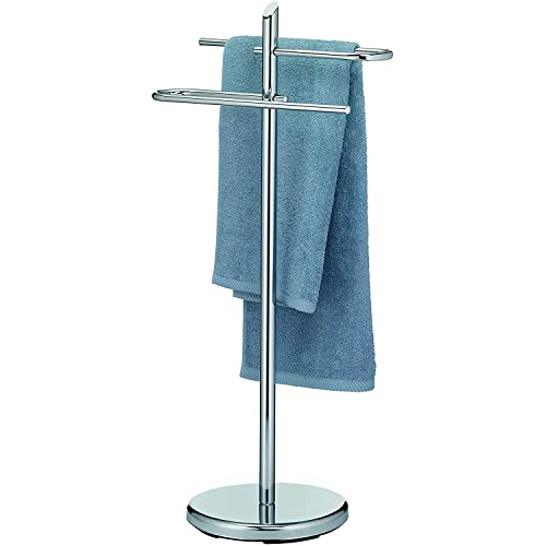 kela towel rail upright 88cm, towel rail with 2 towel rails, KEN, metal chrome-plated, shiny, Glossy Silver, 88 cm - Image 2
