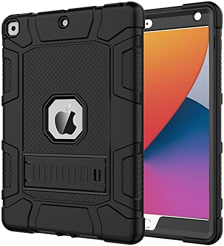 Azzsy Case for iPad 9th Generation/iPad 8th Generation/iPad 7th Generation (10.2 Inch, 2021/2020/2019 Model), Slim Heavy Duty Shockproof Rugged Protective Case for iPad 10.2 inch (Black)
