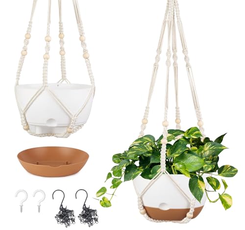 Mkono Hanging Planters for Indoor Plants, 2 Pack 10 Inch Self Wat...