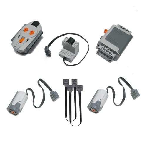 7-in-1 Motor Kit Compatible with Lego Technic - Science and Technology Power Function Kit with Motor Remote Receiver Battery Box Extension Wires