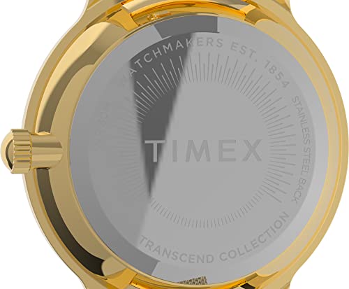 Image of TIMEX Transcend Analog Watch for Women with Blue Round Dial & Gold Stainless Steel Bracelet Band Water Resistant Women's Wrist Watches - TW2V51900UJ
