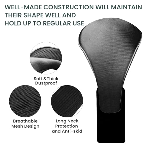 FINGER TEN Golf Club Head Covers for Woods Driver Fairway Hybrid Value 3/5 Pack, Long Headcover Interchangeable Accessories for Ultimate Club Protection - Image 4