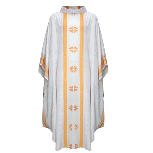 Men's Church Pastor Celebrant Chasuble Priest Vintage Robe Gown Cape Cassock Vestment White Red Green Purple