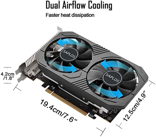 SAPLOS Radeon RX 560 Graphics Card, 4GB GDDR5 128-bit, DisplayPort HDMI DVI-D, Video Cards for Gaming PC, PCI Express x 8