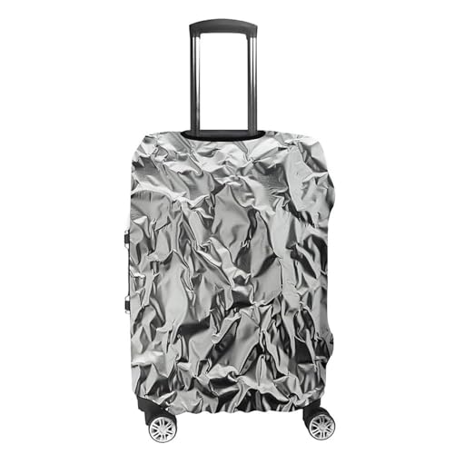 Luggage Cover Dustproof Anti-scratch Suitcase Cover Elastic Travel Suitcase Protector Textured Aluminum Foil Washable Baggage Case Luggage Sleeves Fits 18-32 Inch Luggage, XB06070014