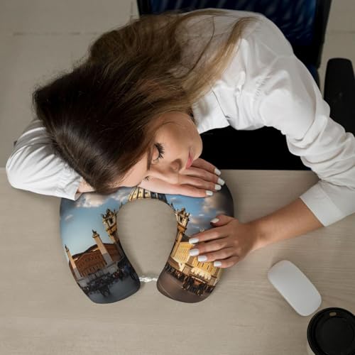 Almohada de viaje espuma viscoelástica tamaño U lavable miniatura 6
