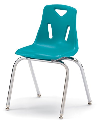 Berries Jonti-Craft 8148Jc6005 Stacking Chairs With Chrome-Plated Legs, 18" Height, Teal, Pack Of 6 #TOP25